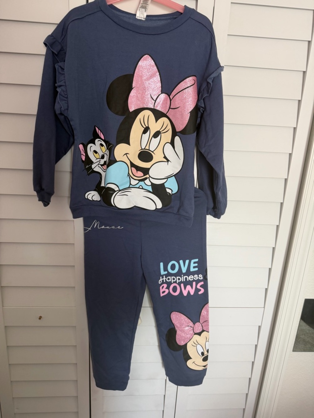 Disney Navy and Pink Minnie Bow Pajama Set